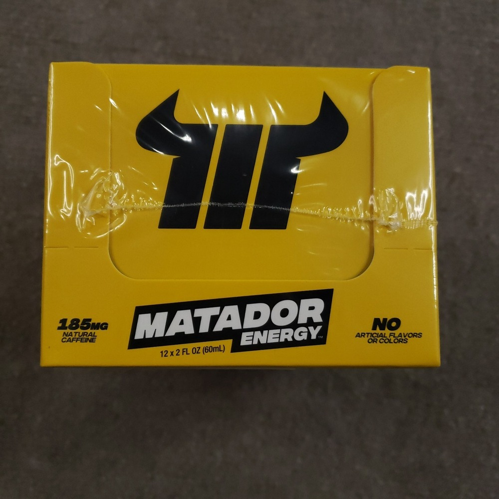 Matador Energy Shot Drink Blue Raspberry  2oz (12ct) - 1 Box‎ Zero Sugar